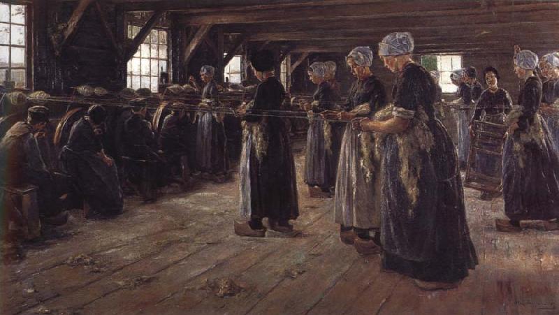 Max Liebermann The Flax Spinners Sweden oil painting art